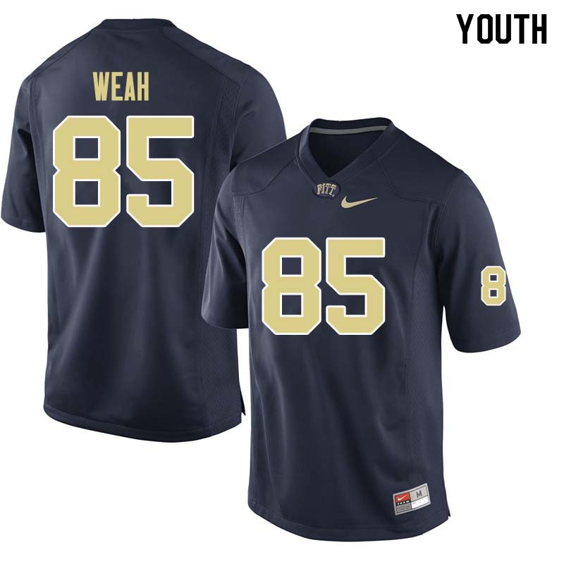 Youth #85 Jester Weah Pittsburgh Panthers College Football Jerseys Sale-Navy